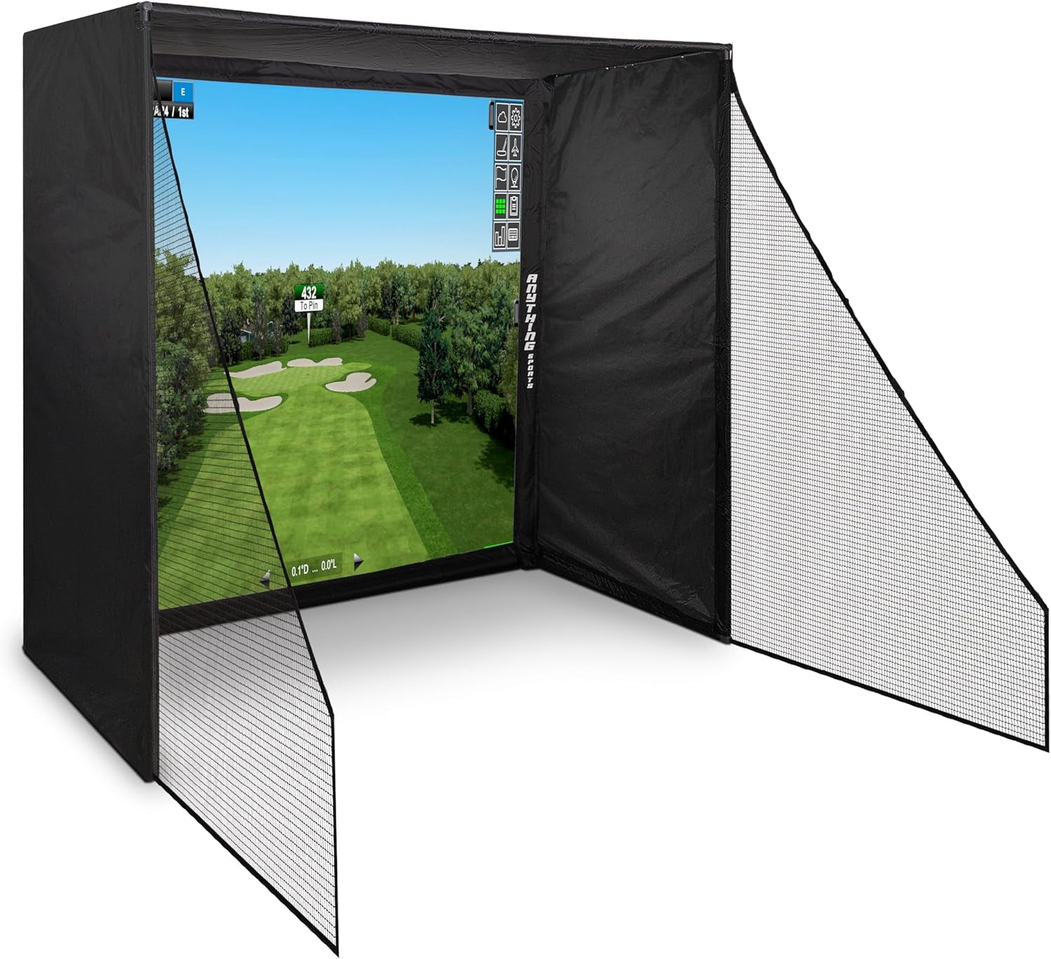 Golf Simulator Cage with Impact Netting and All Poles