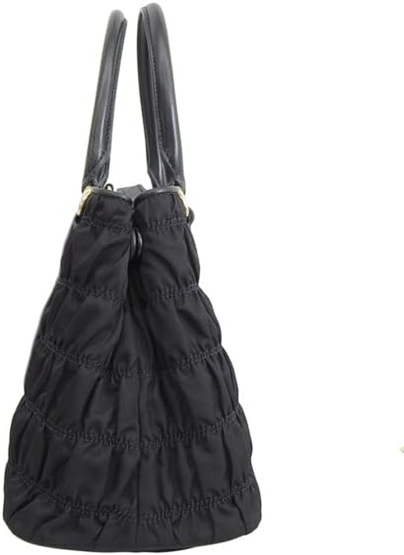 Tessuto Gaufre Nylon Small Black Satchel Handbag 1BA173